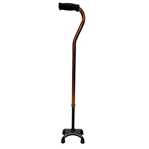Quad Cane Adjustable Walking Cane with 4-Pronged Base Aid for Extra Stability...