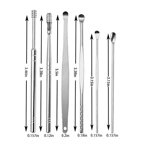 Ear Wax Removal Kit, 6Pcs Innovative Spring Earwax Cleaner Tool Set - Spiral ...