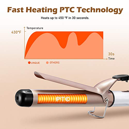 1.25 Inch Curling Iron Hair Curler with Ceramic Coating Barrel, Professional ...