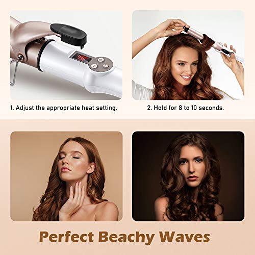 1.25 Inch Curling Iron Hair Curler with Ceramic Coating Barrel, Professional ...