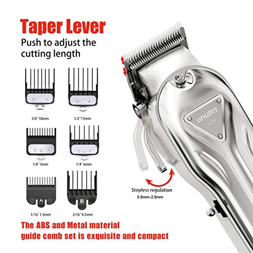 Unutes Hair Clippers for Men, Professional Rechargeable Cordless Hair Cutting...