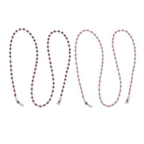 Uonlytech 4pcs String Beaded Eyeglasses Strap Fashion Eyeglass Chain Anti-sli...
