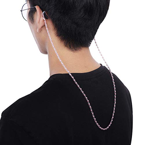 Uonlytech 4pcs String Beaded Eyeglasses Strap Fashion Eyeglass Chain Anti-sli...