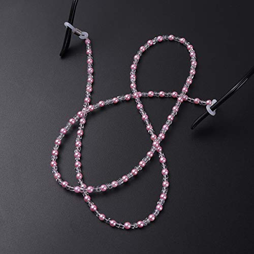 Uonlytech 4pcs String Beaded Eyeglasses Strap Fashion Eyeglass Chain Anti-sli...