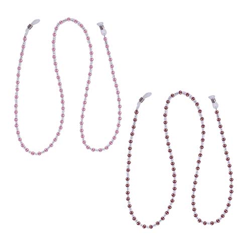 Uonlytech 4pcs String Beaded Eyeglasses Strap Fashion Eyeglass Chain Anti-sli...