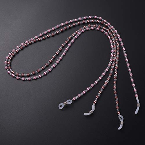 Uonlytech 4pcs String Beaded Eyeglasses Strap Fashion Eyeglass Chain Anti-sli...