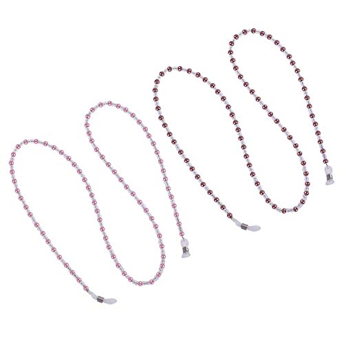 Uonlytech 4pcs String Beaded Eyeglasses Strap Fashion Eyeglass Chain Anti-sli...