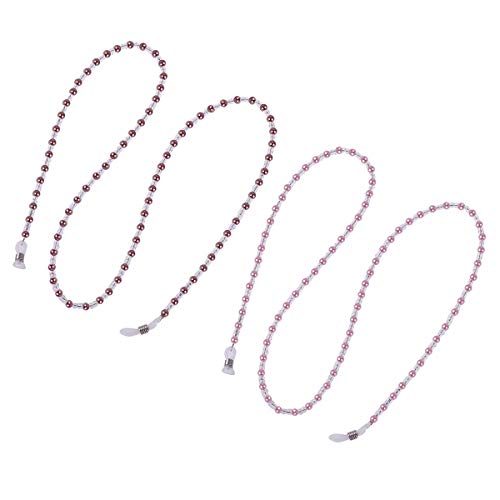 Uonlytech 4pcs String Beaded Eyeglasses Strap Fashion Eyeglass Chain Anti-sli...