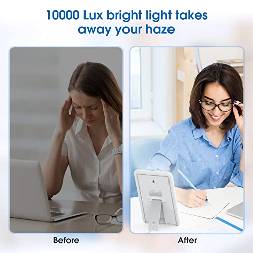 Light Therapy Lamp - UV-Free 10000 Lux Therapy Light - Touch Control with 3 C...