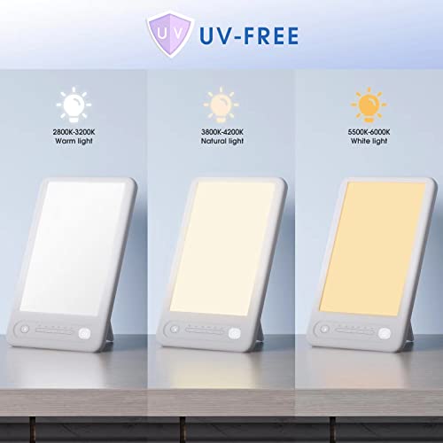 Light Therapy Lamp - UV-Free 10000 Lux Therapy Light - Touch Control with 3 C...