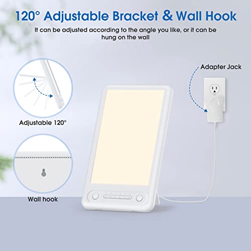 Light Therapy Lamp - UV-Free 10000 Lux Therapy Light - Touch Control with 3 C...