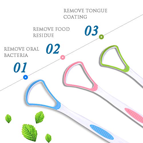 [Soft Silicon] 3PCS Tongue Scraper Cleaner, Oral Scrapers, Premium Sweeper Se...