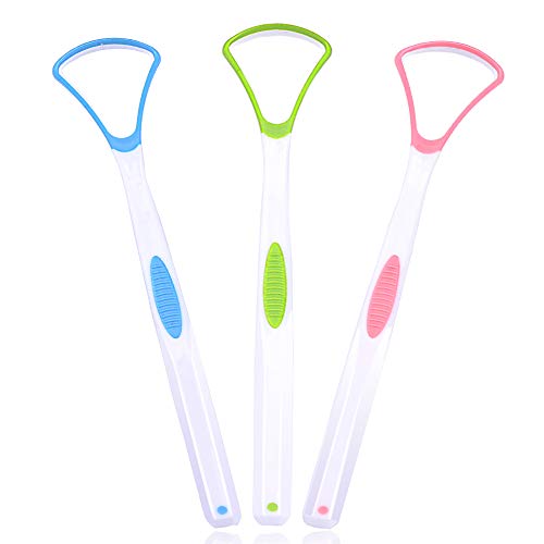 [Soft Silicon] 3PCS Tongue Scraper Cleaner, Oral Scrapers, Premium Sweeper Se...