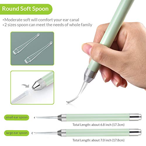Uotowell Earwax Removal Kit-4 Types Tools, LED Light Ear Curette and Ear Wax ...
