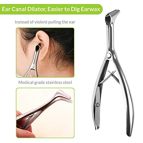 Uotowell Earwax Removal Kit-4 Types Tools, LED Light Ear Curette and Ear Wax ...