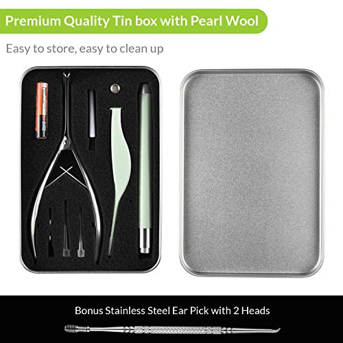 Uotowell Earwax Removal Kit-4 Types Tools, LED Light Ear Curette and Ear Wax ...