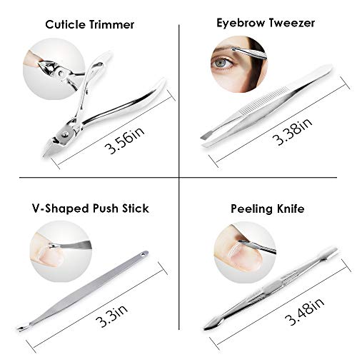 Manicure Pedicure Set Nail Clipper, UOWGA 17 Piece Stainless Steel Tools for ...