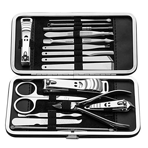 Manicure Pedicure Set Nail Clipper, UOWGA 17 Piece Stainless Steel Tools for ...