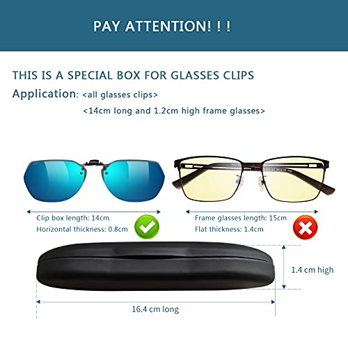 UpaClaire Clip-on Glasses Case Slim Hard Shell Ultra-light Retro Flat Glasses...