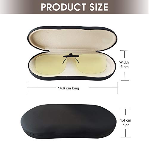 UpaClaire Clip-on Glasses Case Slim Hard Shell Ultra-light Retro Flat Glasses...