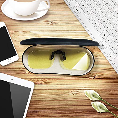 UpaClaire Clip-on Glasses Case Slim Hard Shell Ultra-light Retro Flat Glasses...
