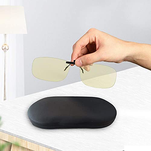 UpaClaire Clip-on Glasses Case Slim Hard Shell Ultra-light Retro Flat Glasses...