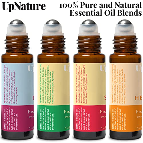 Wellness Essential Oil Roll On Gift Set - Relaxation Gifts for Women & Men - ...