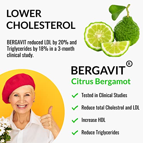 Citrus Bergamot Supplement for High Cholesterol & Triglycerides - Plant Stero...