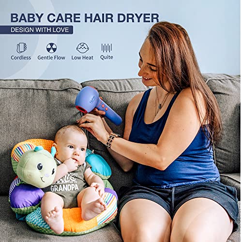 UpPro Cordless Gentle Low Heat/Speed Baby Hair Dryer for Infant, Mini Hair Dr...
