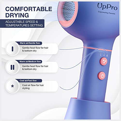 UpPro Cordless Gentle Low Heat/Speed Baby Hair Dryer for Infant, Mini Hair Dr...