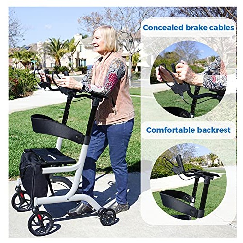Upright Posture Walker Mobility Rollator – Ergonomic Lightest Weight and Fold...