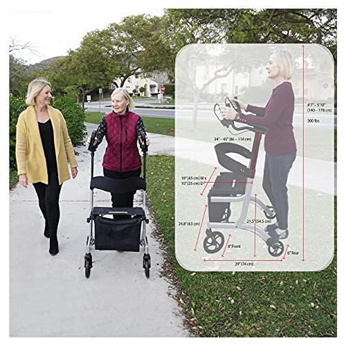Upright Posture Walker Mobility Rollator – Ergonomic Lightest Weight and Fold...