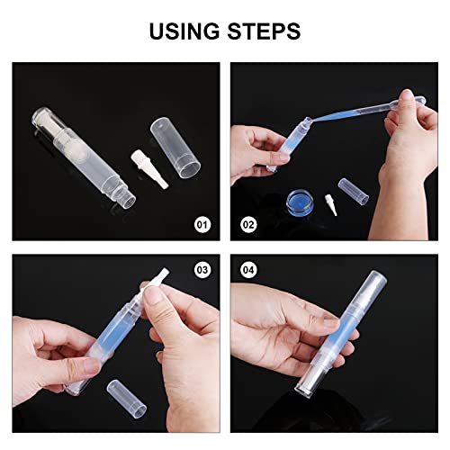 5 pack 5ml Transparent Twist Pen for Cuticle Oil Applicator, Empty Nail Oil P...
