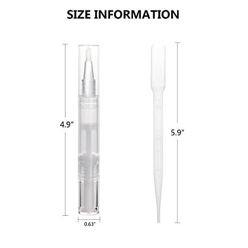 5 pack 5ml Transparent Twist Pen for Cuticle Oil Applicator, Empty Nail Oil P...