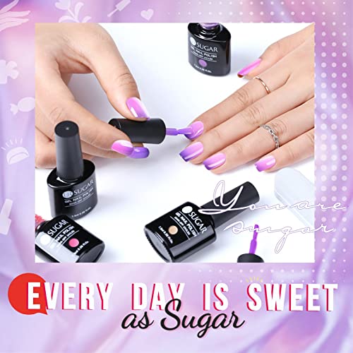UR SUGAR Color Changing Gel Nail Polish, 6 Pcs Mood Changing Thermal Gel Nail...