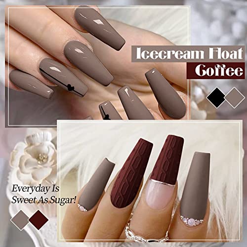 UR SUGAR Gel Nail Polish Set, 6 Pcs Nude Gel Polish Kit Sparkle Glitter Gold ...