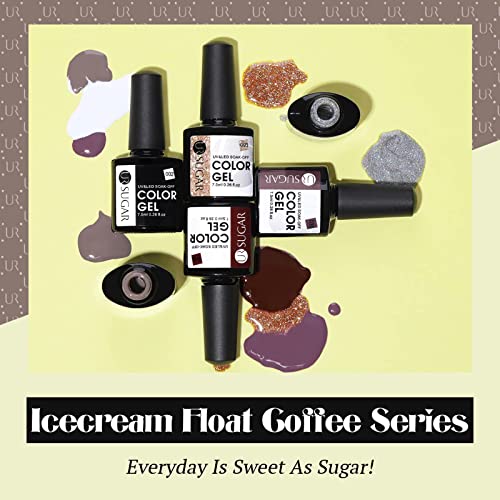 UR SUGAR Gel Nail Polish Set, 6 Pcs Nude Gel Polish Kit Sparkle Glitter Gold ...