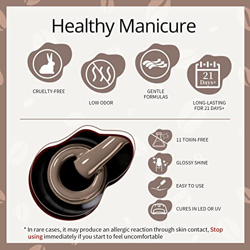 UR SUGAR Gel Nail Polish Set, 6 Pcs Nude Gel Polish Kit Sparkle Glitter Gold ...