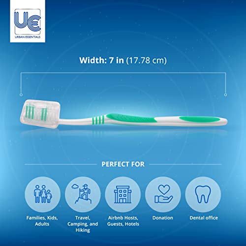 100 Bulk toothbrushes Individually Wrapped Medium Bristle Full Head Oral-Care...
