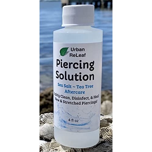 Urban ReLeaf Piercing Solution ! Healing Sea Salts & Tea Tree AFTERCARE 4 oz,...