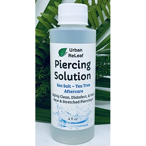 Urban ReLeaf Piercing Solution ! Healing Sea Salts & Tea Tree AFTERCARE 4 oz,...