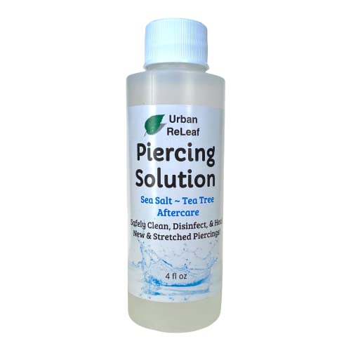 Urban ReLeaf Piercing Solution ! Healing Sea Salts & Tea Tree AFTERCARE 4 oz,...