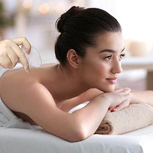 Gua Sha Jade Facial Tool, Grade A Natural Stone Guasha for Face Body SPA Acup...