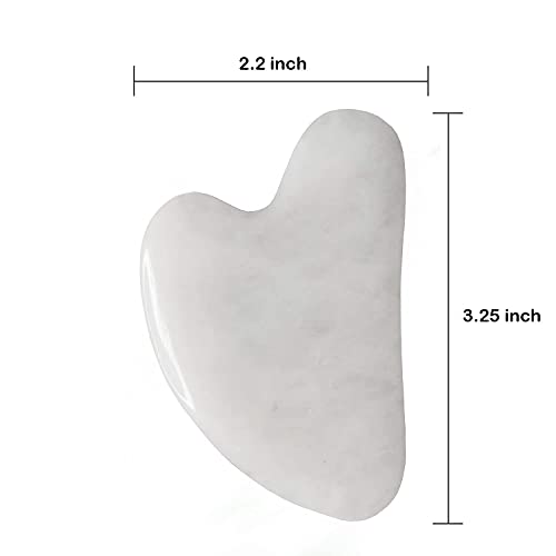 Gua Sha Jade Facial Tool, Grade A Natural Stone Guasha for Face Body SPA Acup...