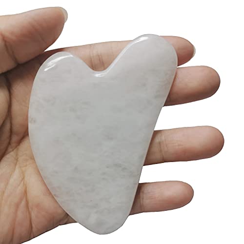 Gua Sha Jade Facial Tool, Grade A Natural Stone Guasha for Face Body SPA Acup...