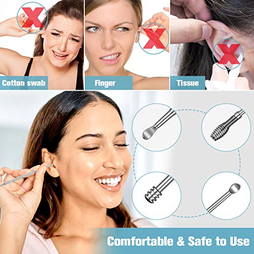8 Pcs Ear Wax Removal Kit,Ear Pick Earwax Remover Tool Professional Ear Spoon...