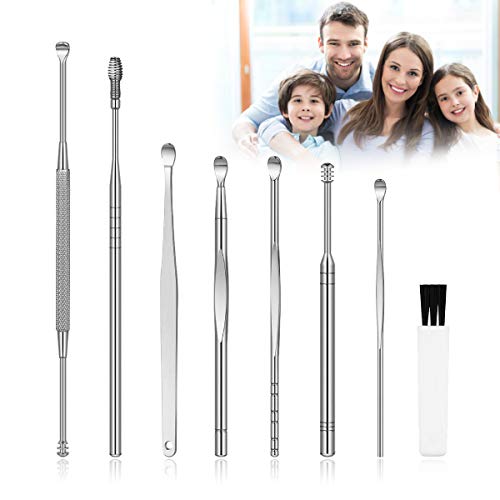 8 Pcs Ear Wax Removal Kit,Ear Pick Earwax Remover Tool Professional Ear Spoon...