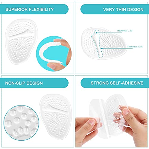 Metatarsal Pads - 6 Pairs of Forefoot Cushion Pads, Soft Foot Care Ball of Fo...