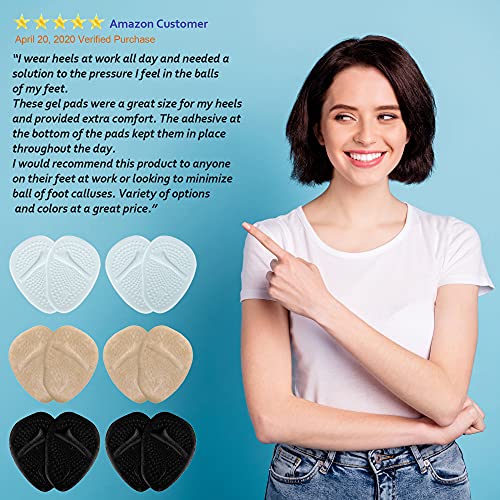 Metatarsal Pads - 6 Pairs of Forefoot Cushion Pads, Soft Foot Care Ball of Fo...