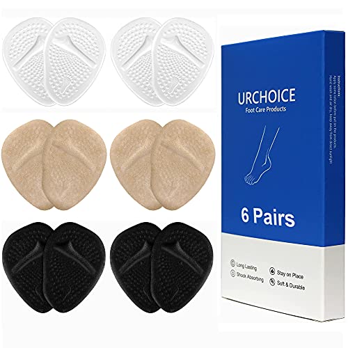Metatarsal Pads - 6 Pairs of Forefoot Cushion Pads, Soft Foot Care Ball of Fo...